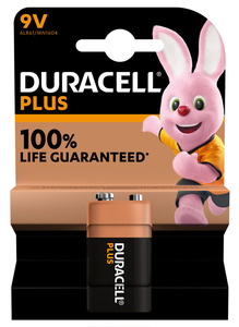 Duracell Plus 9 V Alkaline-Batterien