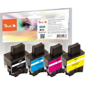 Peach Spar Pack Tintenpatronen kompatibel zu Brother LC-900VAL (wiederaufbereitet)