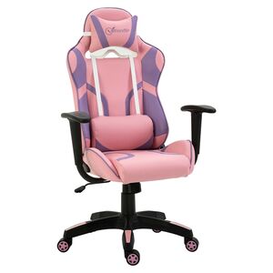 Vinsetto Gamingstuhl ergonomisch rosa, violett 69 x 56 x (116-125,5) cm (BxTxH)   Bürostuhl PC-Stuhl Drehstuhl Chefsessel Stuhl