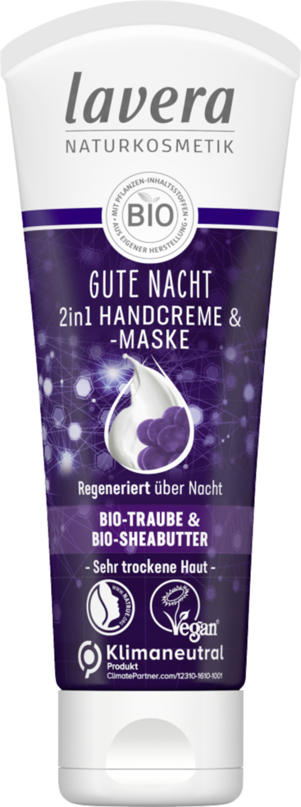 Bild 1 von lavera Gute Nacht 2in1 Handcreme & -maske