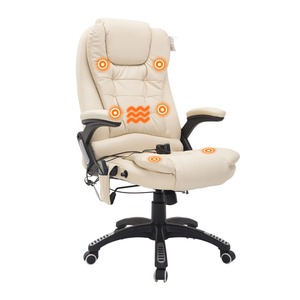 HOMCOM Bürosessel / Chefsessel mit Massage- und Wärmefunktion 62 x 68 x (111-121) cm (BxTxH) | Chefsessel Massagesessel Bürostuhl Massagestuhl
