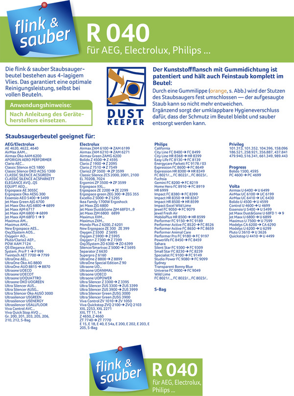 Bild 2 von flink & sauber 
            Staubsaugerbeutel R 040