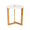 Bild 1 von Nordic Style Beistelltisch 40 x 45 cm Holz Tisch Rund Couchtisch Nachttisch Weiß