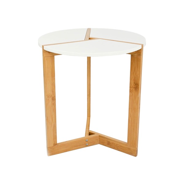 Bild 1 von Nordic Style Beistelltisch 40 x 45 cm Holz Tisch Rund Couchtisch Nachttisch Weiß