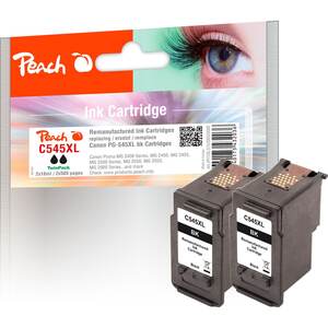 Peach Doppelpack Druckköpfe schwarz kompatibel zu Canon PG-545XL*2, 8286B001*2 (wiederaufbereitet)