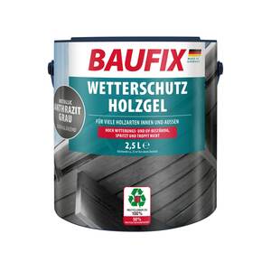 BAUFIX Wetterschutz-Holzgel anthrazitgrau metallic, 2,5 Liter