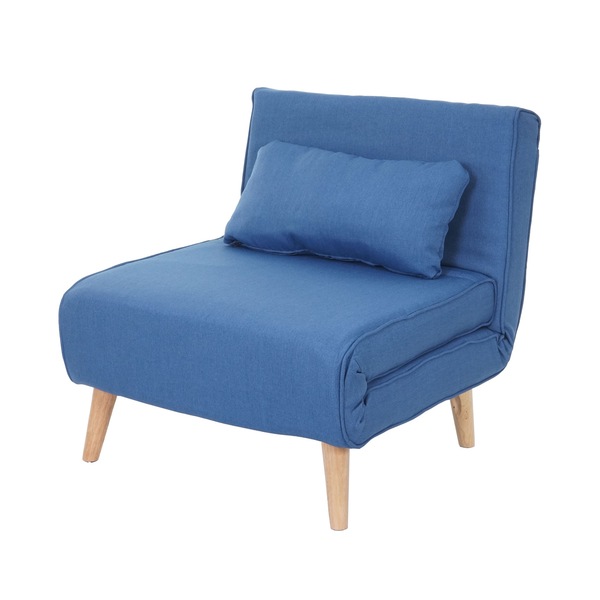 Bild 1 von Schlafsessel MCW-D35, Schlafsofa Funktionssessel Klappsessel Relaxsessel Jugendsessel Sessel, Stoff/Textil ~ blau