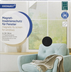 IDEENWELT Magnet-Insektenschutz für Fenster anthrazit