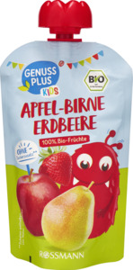 GENUSS PLUS KIDS Kids Bio Fruchtpüree Apfel-Birne-Erdbeere