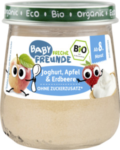 Freche Freunde Bio Baby Joghurt, Apfel & Erdbeere, 120 g