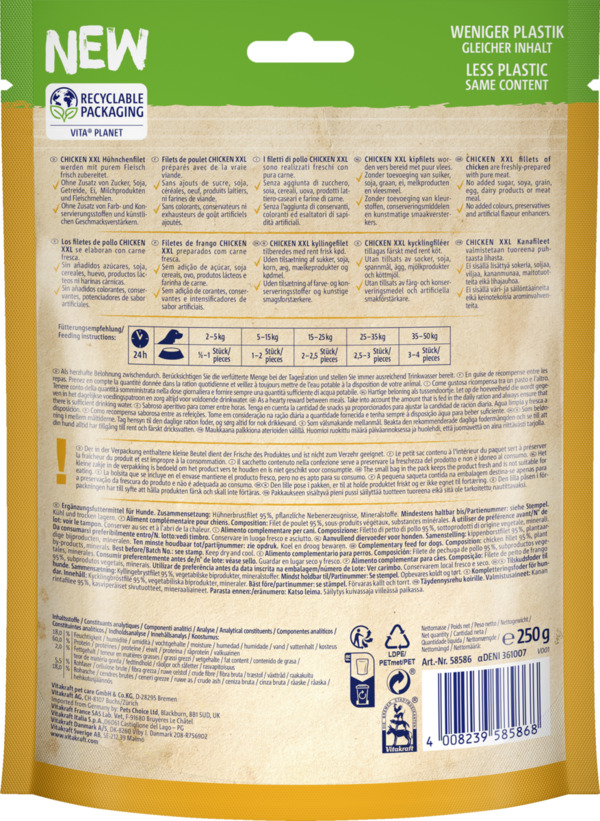 Bild 2 von Vitakraft pure CHICKEN XXL Hühnchenfilet, 250 g