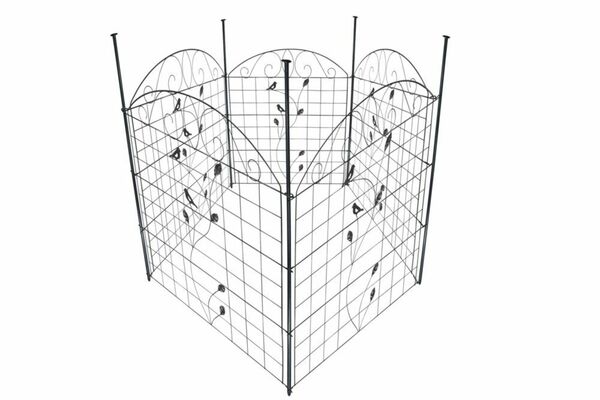 Bild 1 von Powertec Garden Metall Gartenzaun mit Pulverbeschichtung C01, Oberbogen, Anthrazit, 775*640 mm, 11-t