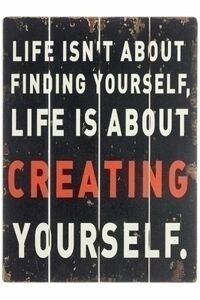 MyFlair Holzschild "Create Yourself"