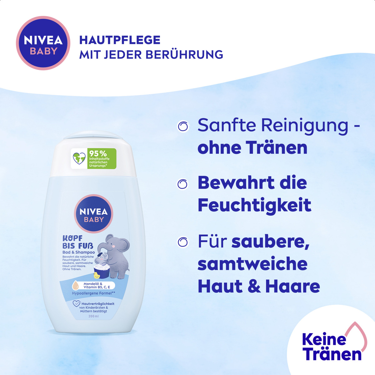 Bild 3 von NIVEA BABY Kopf bis Fuß Bad & Shampoo, 200 ml