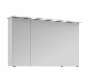 Lomadox Spiegelschrank »FES-4010-66« Badezimmer 3-türig mit Korpus in weiß glänzend inkl. LED - B/H/T: 122/72/27cm