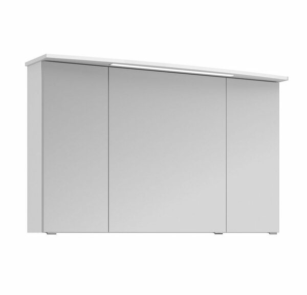 Bild 1 von Lomadox Spiegelschrank »FES-4010-66« Badezimmer 3-türig mit Korpus in weiß glänzend inkl. LED - B/H/T: 122/72/27cm