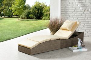 HC Garten & Freizeit klappbare Lounge-Liege mit verstellbare Rückenlehne