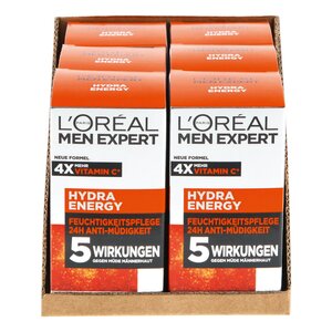 L'Oreal Men Hydra Energy Creme 50 ml, 6er Pack