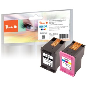 Peach Spar Pack Druckköpfe kompatibel zu HP No. 302XL, F6U68AE, F6U67AE (wiederaufbereitet)