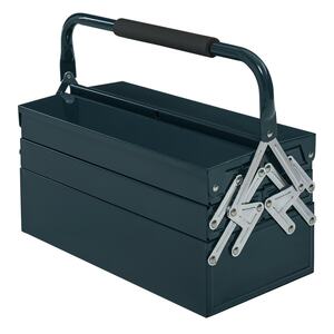 DURHAND Werkzeugkoffer 5 Fach-Design dunkelgrün 45 x 22,5 x 34,5 (BxTxH)   Werkzeugkoffer Werkzeugkasten Metallwerkzeugkasten