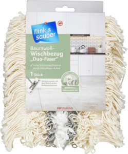 flink & sauber Baumwoll-Wischbezug Duo-Faser für Bodenwischplatte