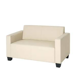 2er Sofa Couch Moncalieri Loungesofa Kunstleder ~ creme