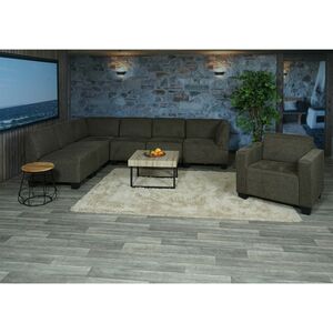 Modular Sofa-System Couch-Garnitur Moncalieri 6-1, Stoff/Textil ~ braun