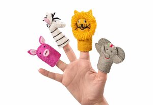 naturling Fingerpuppe »Filz Handpuppen 4er Set Tiere - handgemacht aus 100% Wolle« (4-tlg)