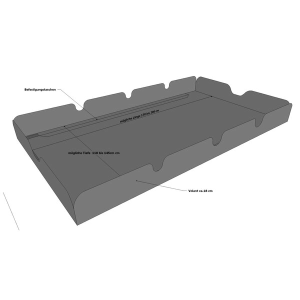Bild 1 von Grasekamp Ersatzdach Universal Hollywoodschaukel  Grau Ersatz-Bezug Sonnendach Dachplane