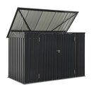 Bild 1 von Juskys Mülltonnenbox Namur 1,9m² Aufbewahrungsbox in grau für 3 Tonnen zwei abschließbare Türen