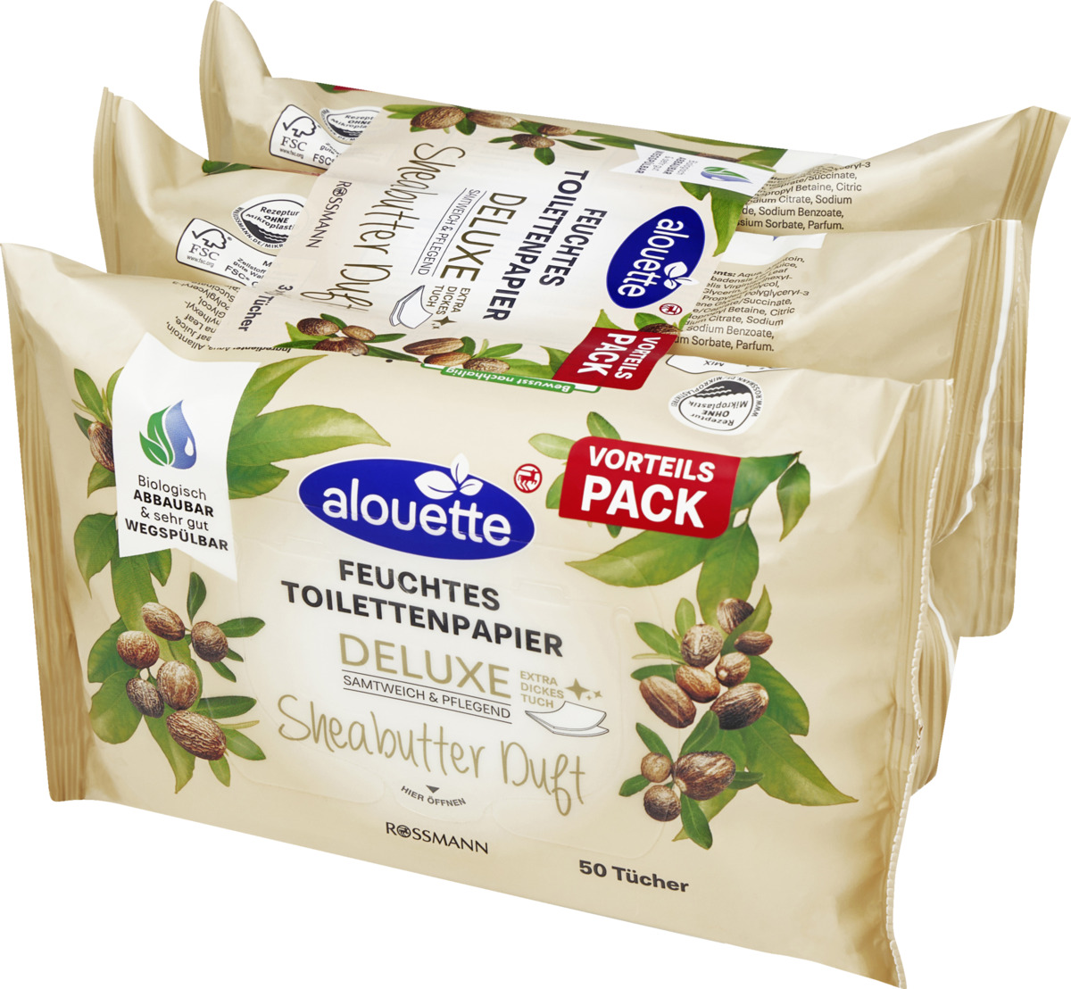 Bild 2 von alouette Deluxe feuchte Toilettentücher mit Sheabutter Duft