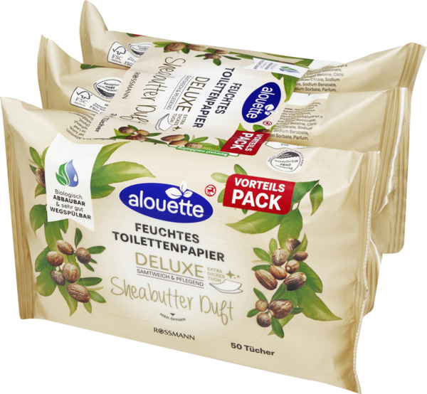 Bild 2 von alouette Deluxe feuchte Toilettentücher mit Sheabutter Duft