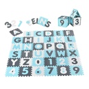 Bild 1 von Juskys Kinder Puzzlematte Juna 36 Teile mit Buchstaben & Zahlen - rutschfest – blau für Jungen