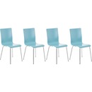 Bild 1 von CLP 4er-Set  Wartezimmerstuhl PEPE mit ergonomisch geformten Holzsitz und Metallgestell I 4x Konferenzstuhl   In verschiedenen Farben erhältlich... hellblau