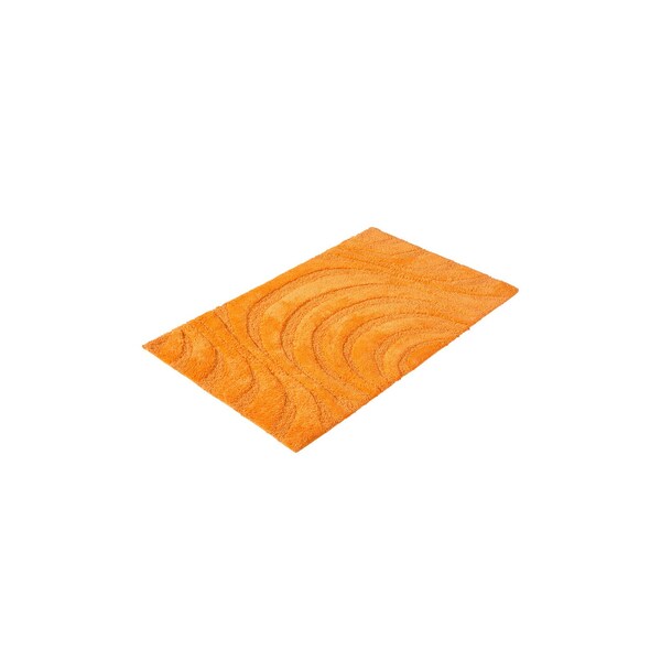 Bild 1 von PANA® Badematte mit Wellenmuster • Duschvorleger • 100% Baumwolle Badteppich • Ökotex zertifiziert • waschbar • saugstark • Größe: 60x100cm • 6 verschiedene Farben... Orange