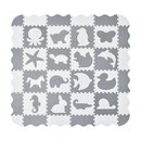 Bild 1 von Juskys Kinder Puzzlematte Timon 36 Teile mit 16 Tieren - rutschfest – grau weiß