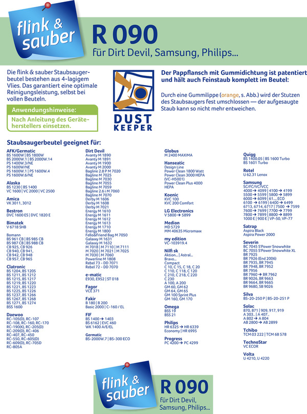 Bild 2 von flink & sauber 
            Staubsaugerbeutel R 090