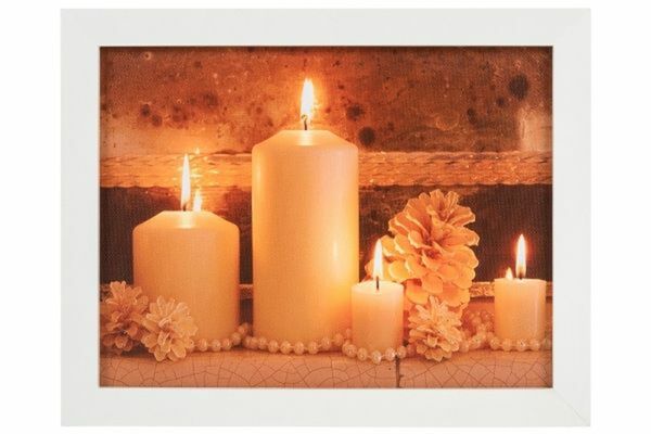 Bild 1 von MyFlair LED Wandbild "weisse Kerzen"