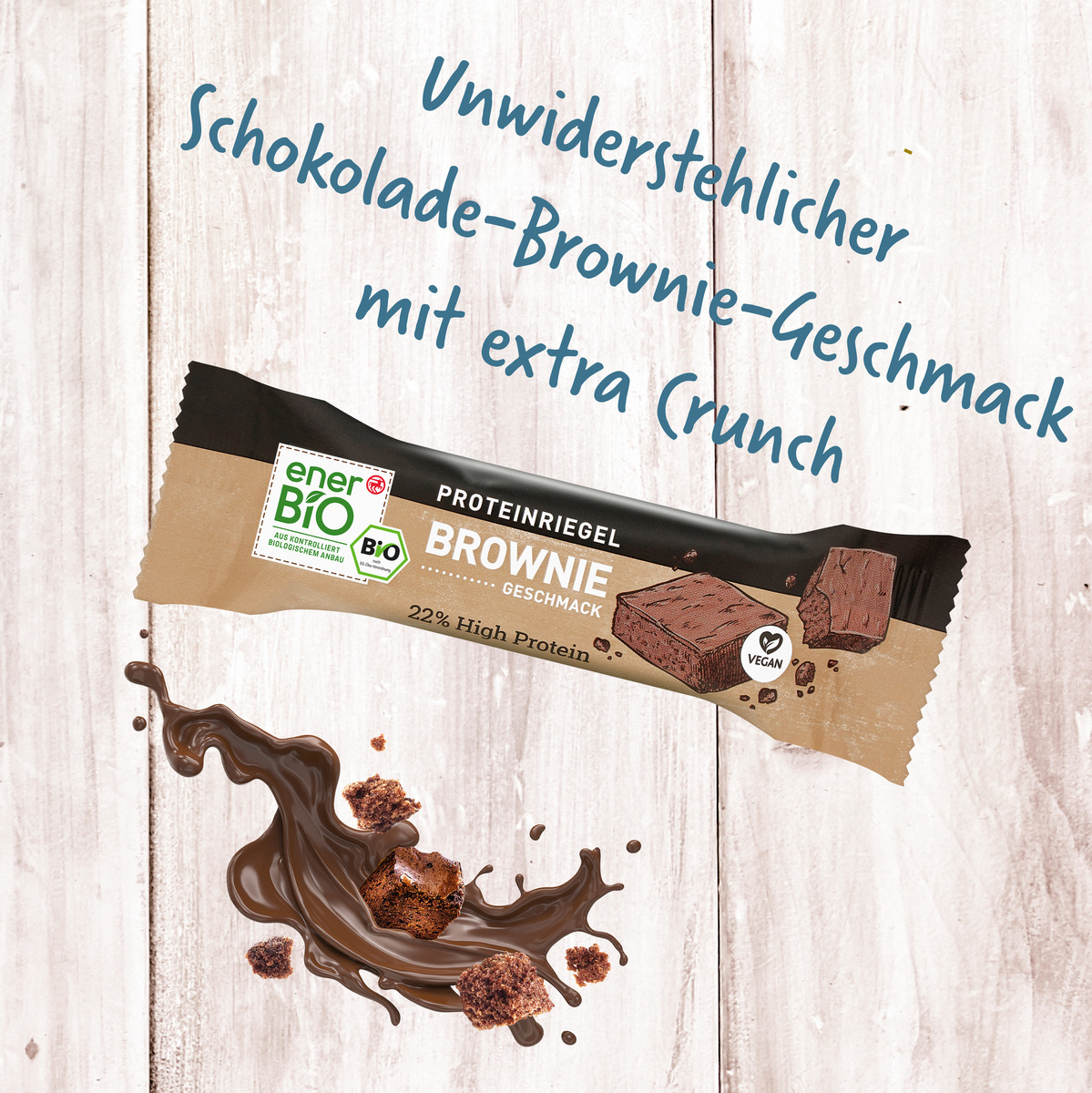 Bild 2 von enerBiO veganer Proteinriegel Brownie
