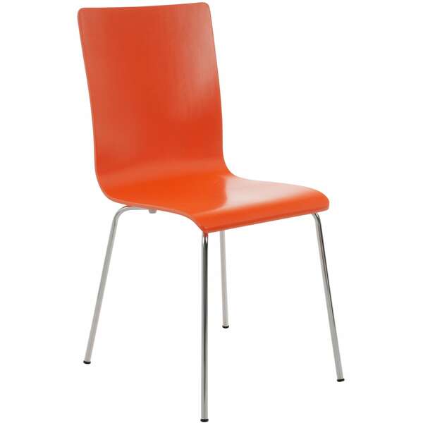 Bild 1 von CLP Wartezimmerstuhl PEPE mit ergonomisch geformten Holzsitz und Metallgestell I Konferenzstuhl I In verschiedenen Farben erhältlich... orange