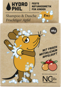 HYDROPHIL Festes Kinder Shampoo & Dusche 2in1 Maus Fruchtiger Apfel