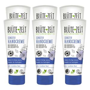 BLÜTE-ZEIT Handcreme Sensitiv BIO-Kornblume & BIO-Ringelblume 75 ml, 6er Pack