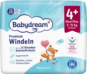 Babydream Premium Windeln Gr. 4+ Maxi Plus 9-15 kg