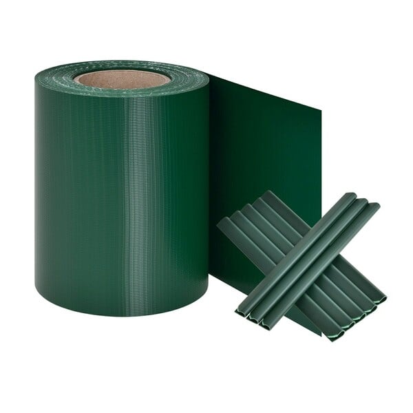 Bild 1 von Juskys PVC Sichtschutzstreifen Doppelstabmatten Zaun | 35m x 19 cm grün Zaunfolie Sichtschutz