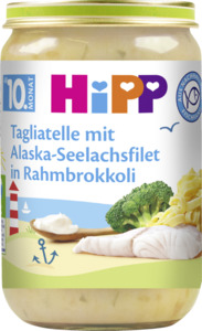 HiPP Tagliatelle mit Alaska-Seelachsfilet in Rahmbrokkoli