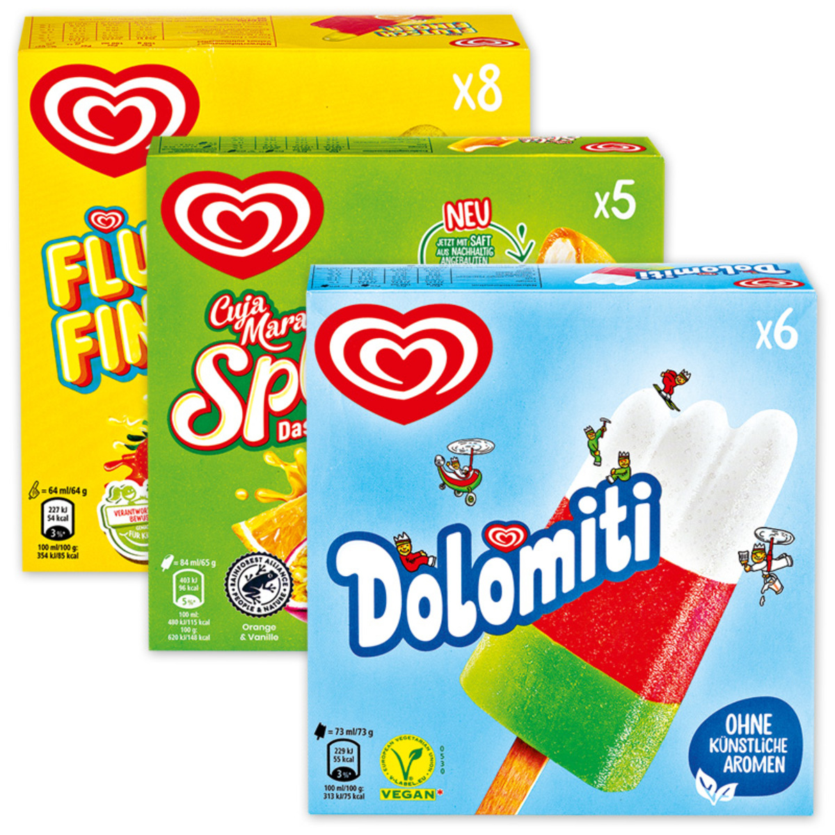 Bild 1 von Langnese Cuja Mara Split / Flutschfinger / Dolomiti