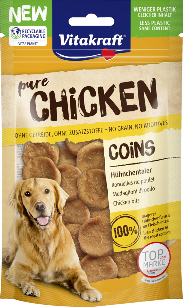 Bild 1 von Vitakraft pure CHICKEN Hühnchentaler, 80 g