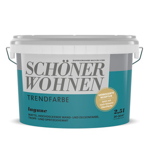 SchoenerWohnen - 
            Schöner Wohnen Wand- und Deckenfarbe Trendfarbe 'Lagune' petrolblau matt 2,5 l