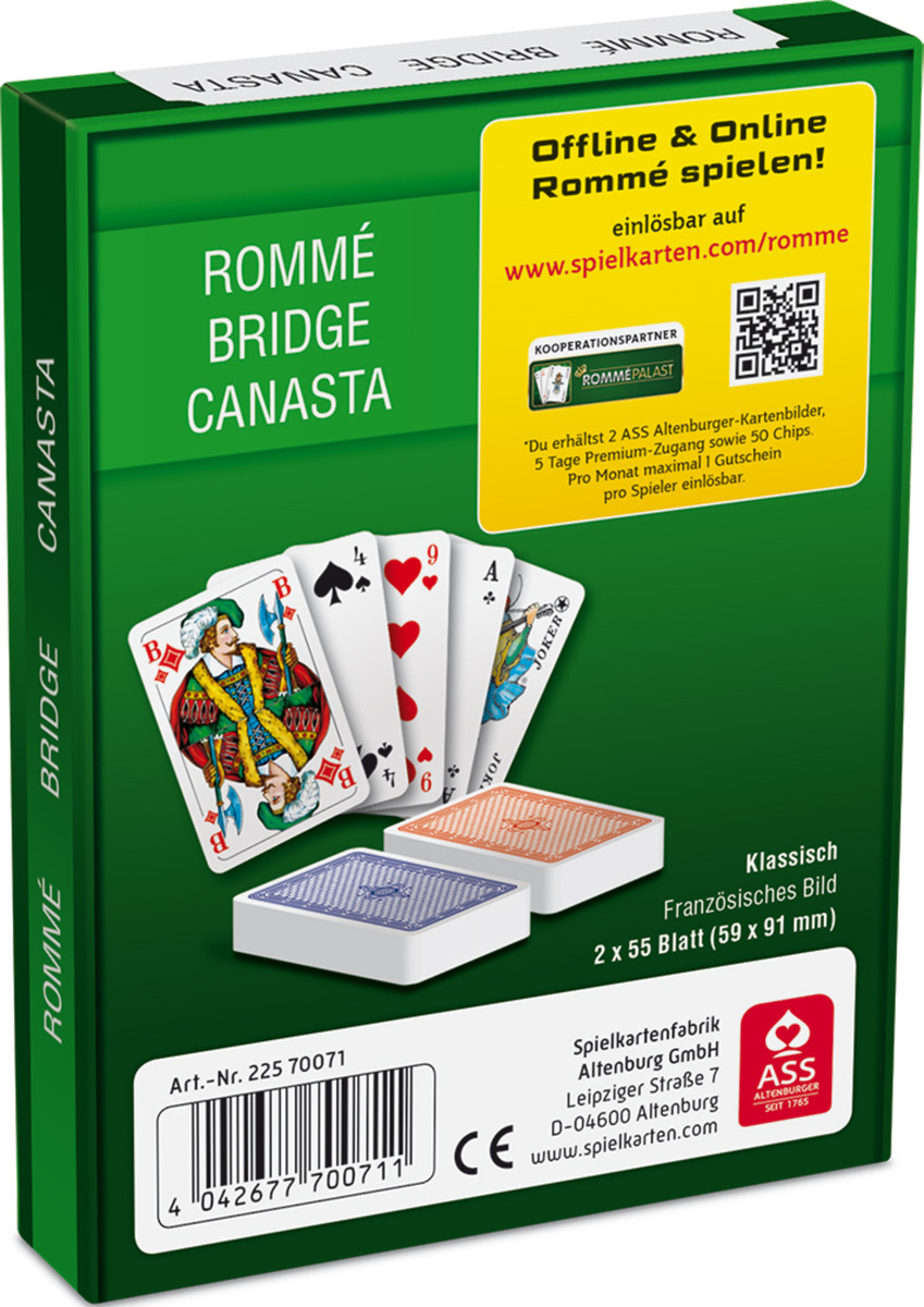 Bild 1 von ASS Romme Bridge Canasta Spielkarten