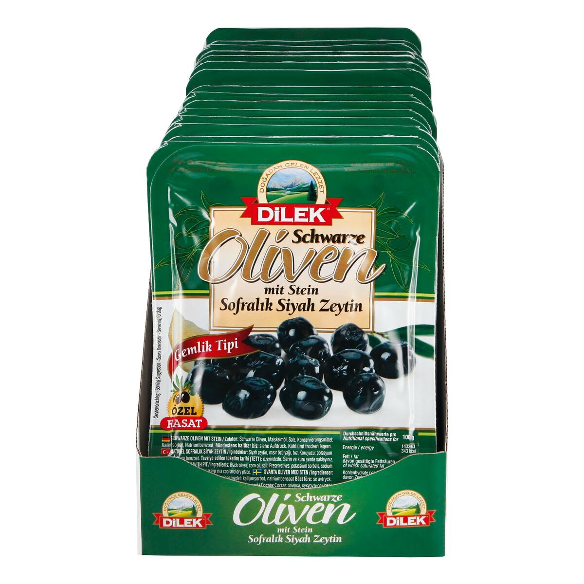 Bild 1 von Dilek Schwarze Oliven "Gemlik Tipi" 400 g, 15er Pack